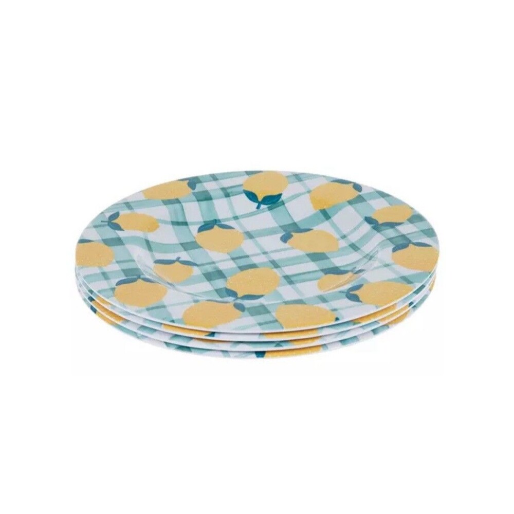 Set Of 4 Lemonade Melamine Dessert Plates Salad 8” New (4 Pcs ) - Picture 2 of 4